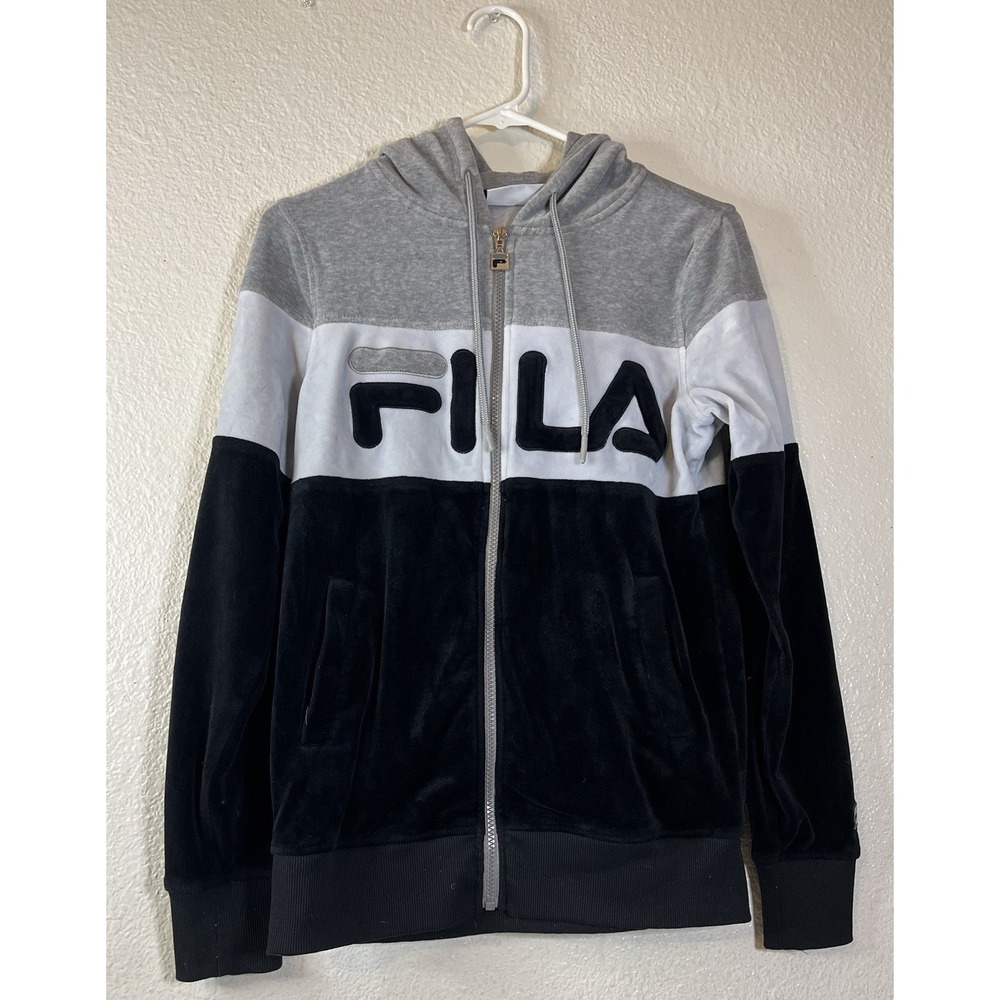 Fila Colorblock Velour Zip-Up Hoodie – Size S